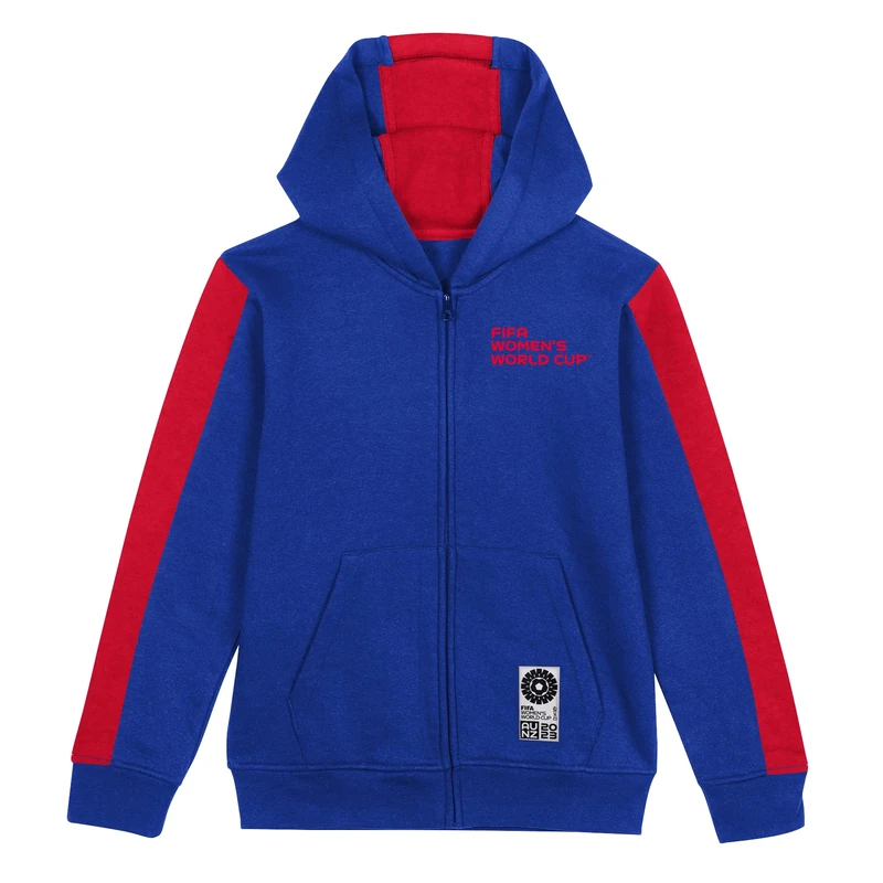 Official 2023 Women's Football World Cup Youth Team Zipped Hoodie, France, Blue, 10-12 years