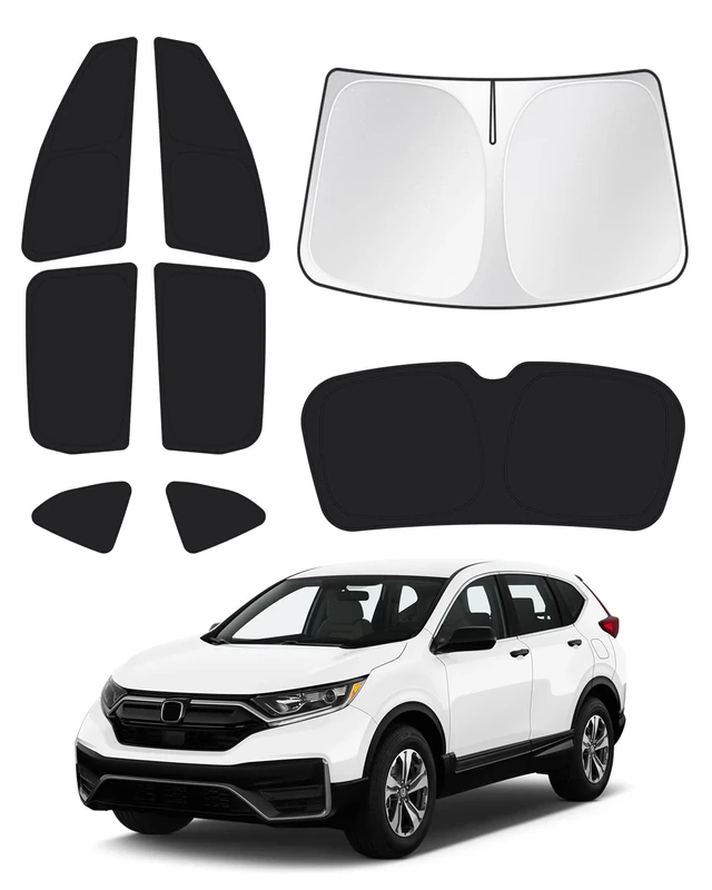 Canvcle Sunshades for Honda CRV 2017-2022 CR-V Accessories Windshield Sunshade Side Rear Windows Sun Visor Privacy Protection Keep Vehicle Cool Black 8PCS