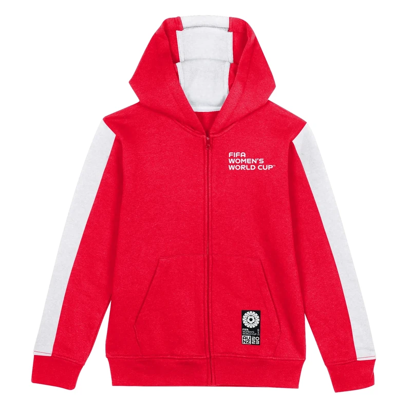 FIFA Official 2023 Women's Football World Cup Youth Team Zipped Hoodie, Denmark, White, 8-10 years