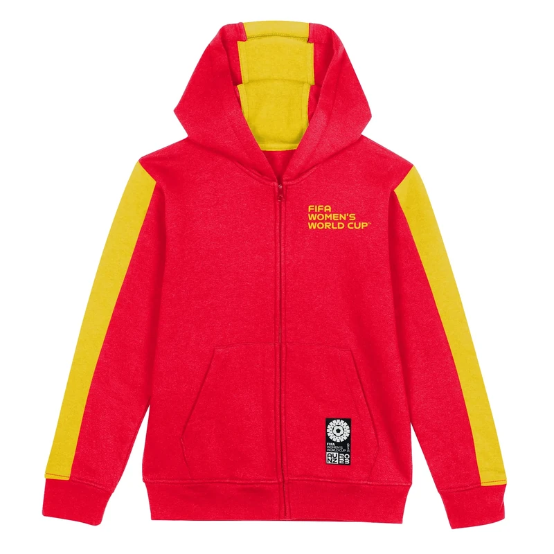 FIFA Official 2023 Women's Football World Cup Youth Team Zipped Hoodie, Spain, Red, 12-13 years