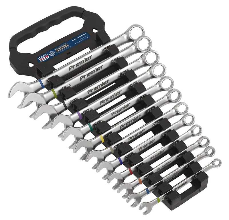 Sealey Combination Spanner Set Anti-Slip, 12pc Metric - Platinum Series - AK63950