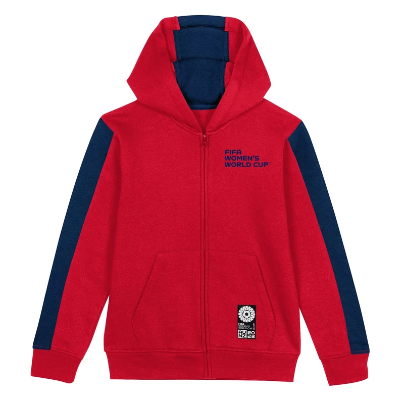 FIFA Official 2023 Women's Football World Cup Youth Team Zipped Hoodie, Norway, Red, 8-10 years
