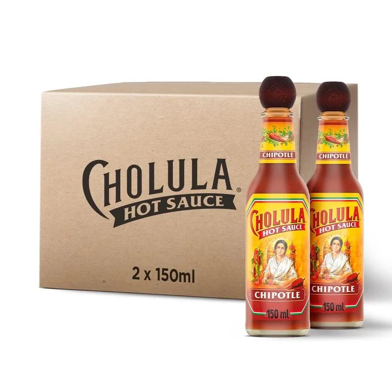 Cholula Hot Sauce Chipotle 150 ML, Pack of 2, Made with Hot Chillies, Distinct Tangy and Zesty Flavour, Use as Condiment, Balanced Heat for Tantalising Taste, for Vegan & Non-Vegan Cuisine