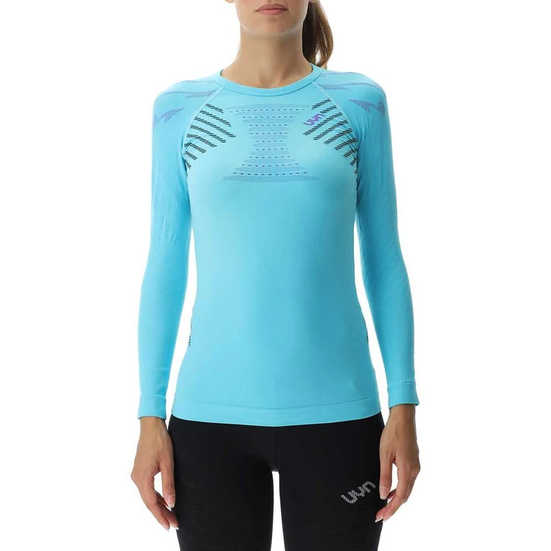 UYN O102476 Running ULTRA1 OW Long SL_ T-Shirt Women's Curaçao/Black/Purple L