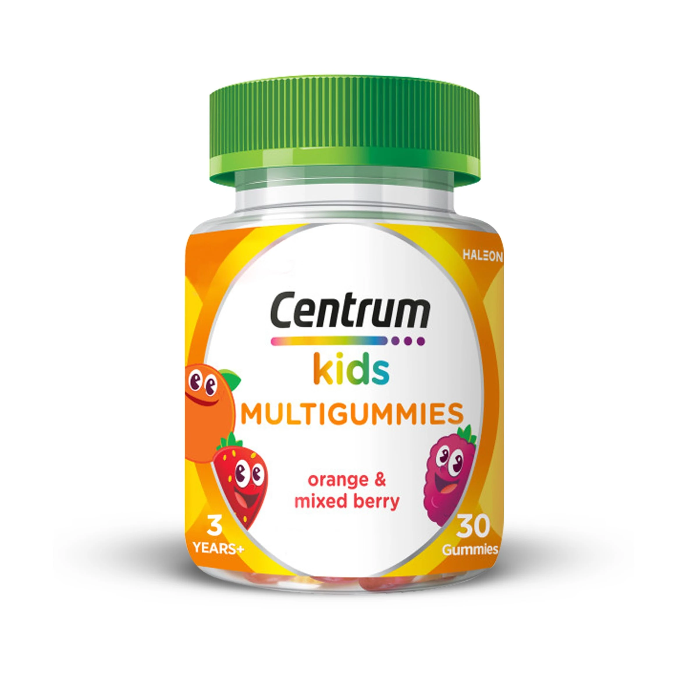 Centrum Multivitamins Orange and Mixed Berry Gummies, for Kids Immunity Support, Natural Fruit Flavour, Includes Key Vitamin C and D, 30 Chewable Multigummies