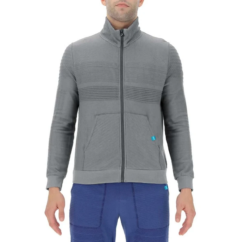 UYN O101994 Natural Training OW Full Zip Long SL_ T-Shirt Men's Gray Melange S