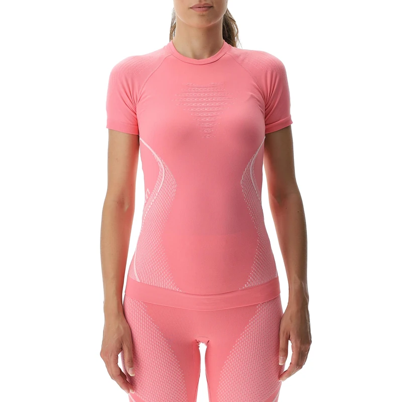 UYN U100044 EVOLUTYON UW SH_SL T-Shirt Women's Flamingo/White/White XL - Image 1