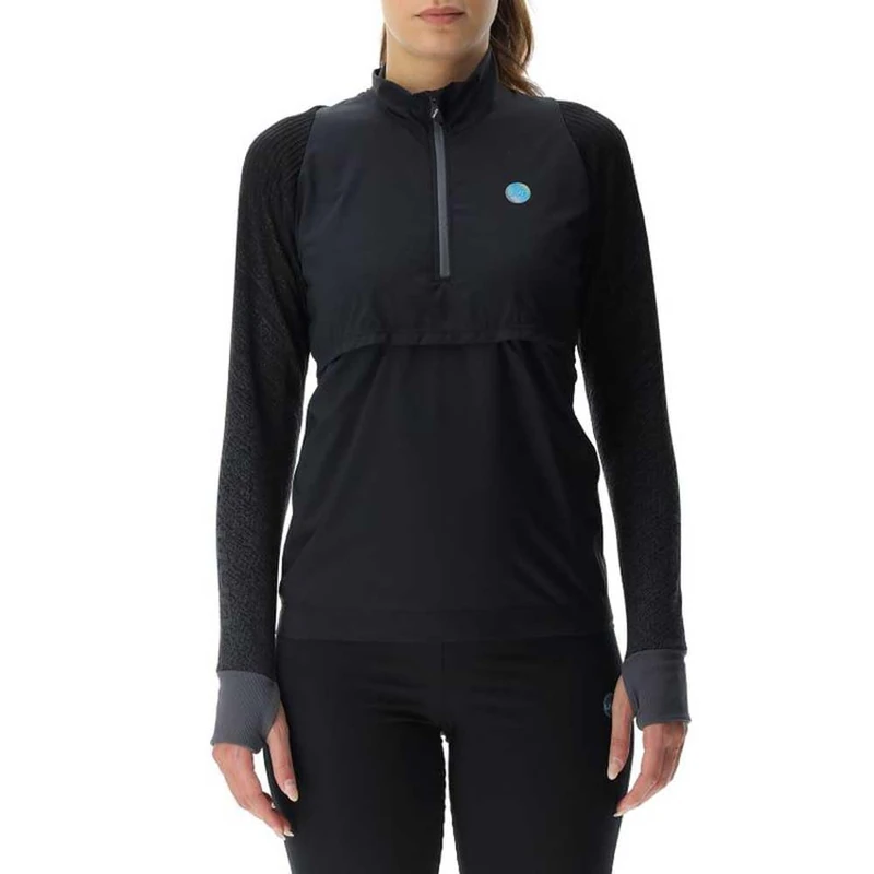 UYN O102471 Running EXCELERATION Wind Long SL. Zip UP T-Shirt Women's Black Cloud M