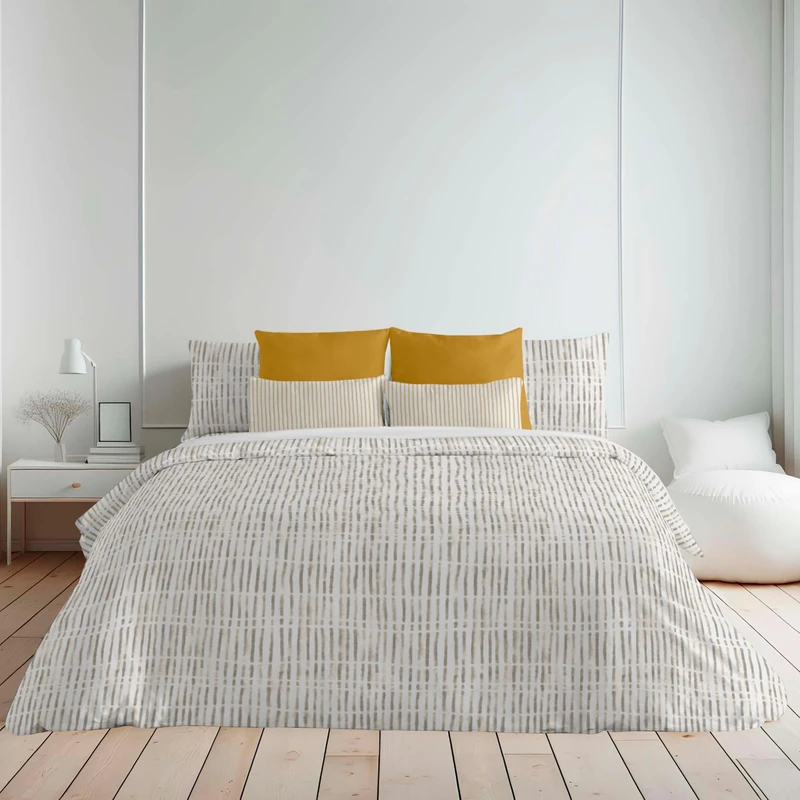 BELUM | Duvet Cover for 90 cm Bed (155 x 220 cm) | Fabric: 100% Organic Cotton, 175 Thread Count, Oeko-Tex Certified | Model: Wellington