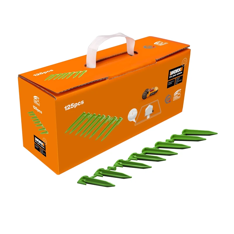 WORX WA0666 Pegs/Pegs for Landroid Robotic Lawnmower - 125 Pieces Set - Environmentally Friendly Biodegradable - Original Accessory from WORX