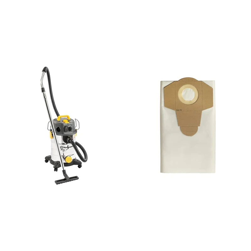 Vacmaster WD L30 L Class 30L Dust Extractor 240V - Wet & Dry Vacuum Cleaner with Push Clean Filter with Powerful Suction For Heavy Duty Commercial Cleaning - 1400W Bypass Motor with Power Take Off