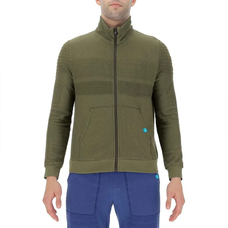 UYN O101994 Natural Training OW Full Zip Long SL_ T-Shirt Men's Capulets Green Melange XXL