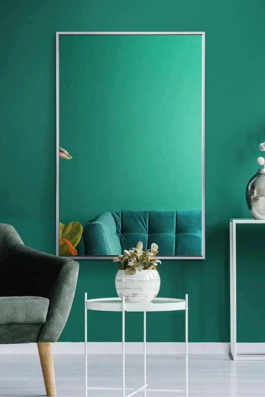 MirrorOutlet The Artus - Silver Modern Aluminium Edged Wall Mirror 35" X 24" (90CM X 60CM) Silver Mirror Glass