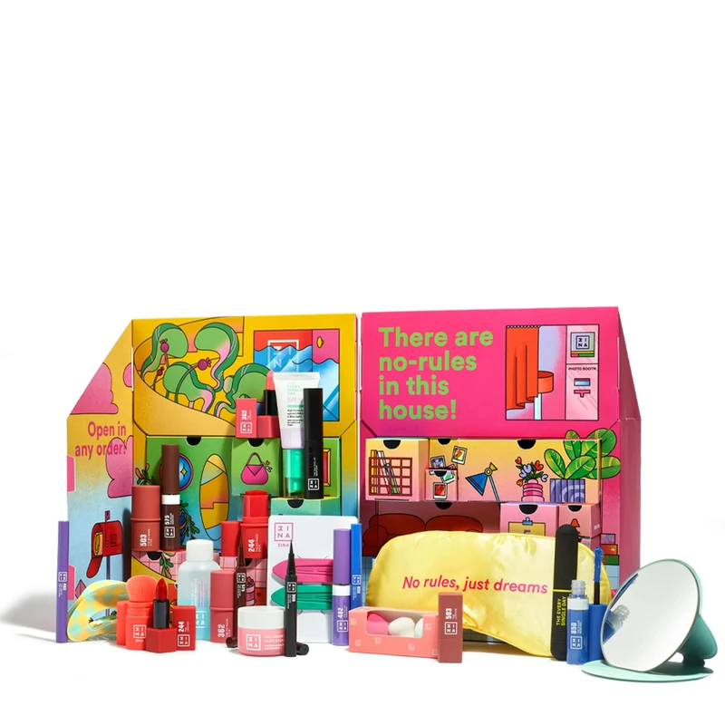 3INA MAKEUP - The No-Rules House: 24 Days Of Color - Multicolored Beauty Advent Calendar 2025 - Gift Set - 24 Surprises