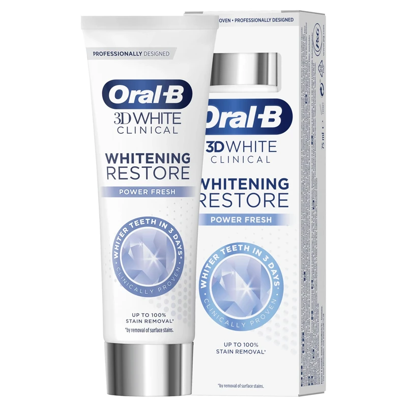 Oral-B 3D White Power Fresh Toothpaste 75ml - Enamel Safe Whitening