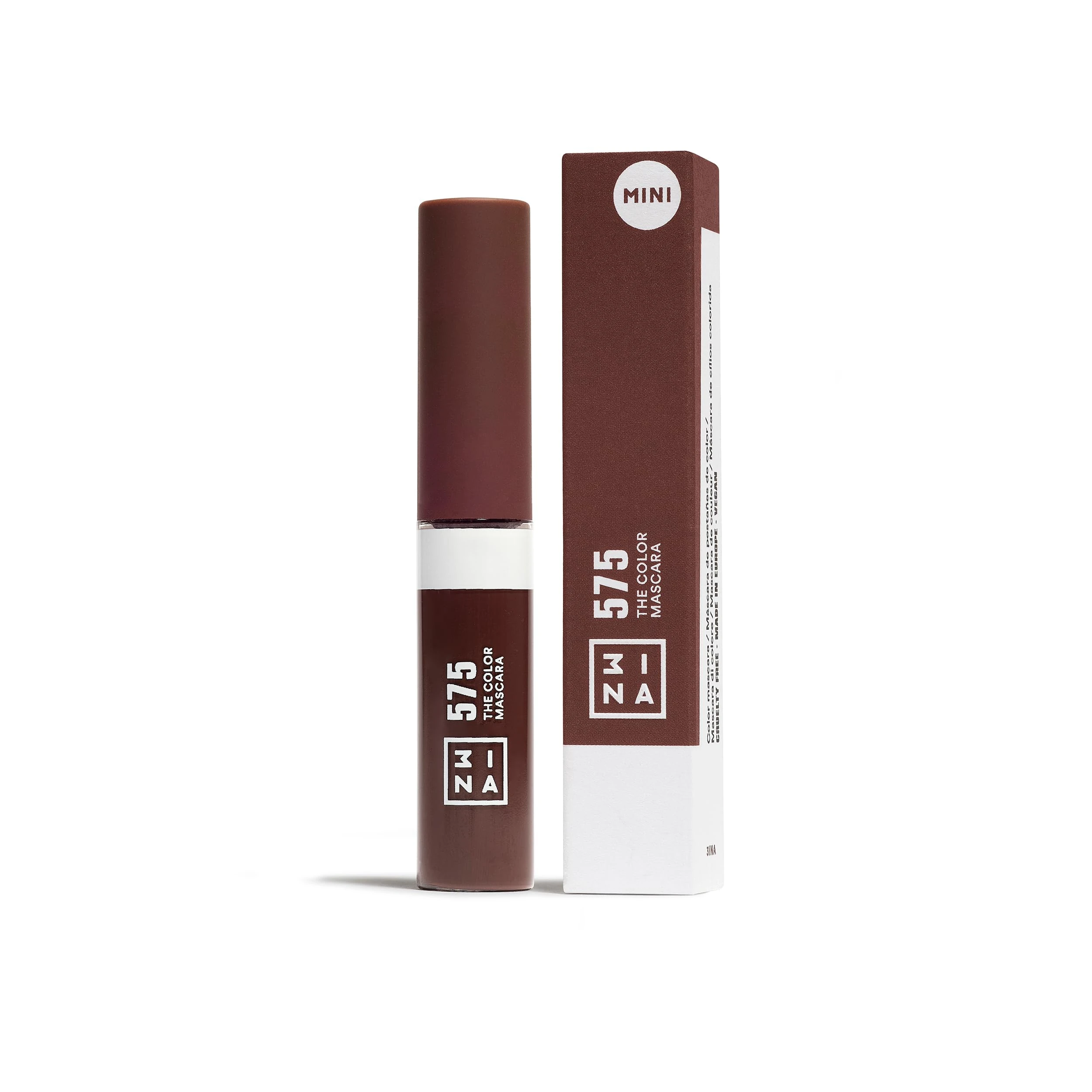 3INA MAKEUP - The Color Mascara 575 (mini) - Brown - with Vegetal Keratin - Volume and Lift Mascara - Travel Size