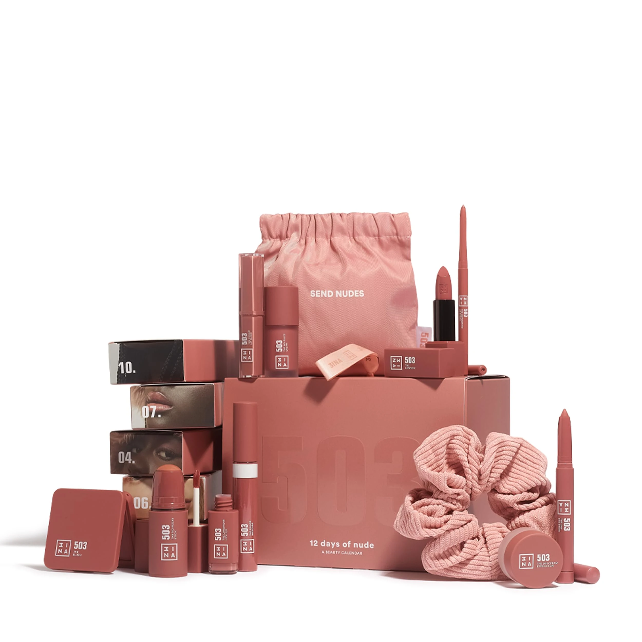 3INA MAKEUP - 12 Days of Color 503 - Nude Nude Beauty Advent Calendar 2024 - Make Up Gift Set - Makeup Advent Calendar