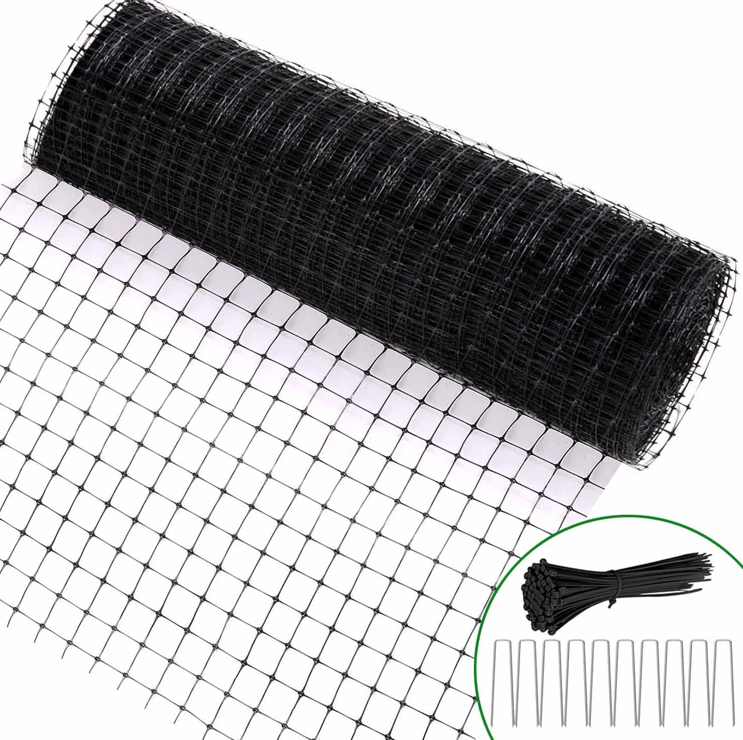 Feizeisun Bird Netting, 2.3m x 30m Heavy Duty Garden Netting Kit, Black Reusable Fruit Netting Mesh Protect Plants Fruit Trees Vegetables Flowers Against Bird Pigeon Deer & other Animals