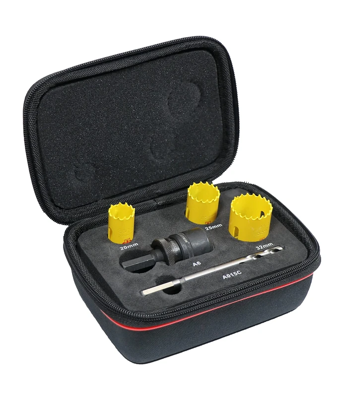 Starrett Fast Cut Holesaw Kit - 8-Pieces Bi-metal Kwik Change Arbors Set with HSS Pilot Drill - Electrician Kit Compatible with Bosch Dewalt Hitachi Festool Milwaukee