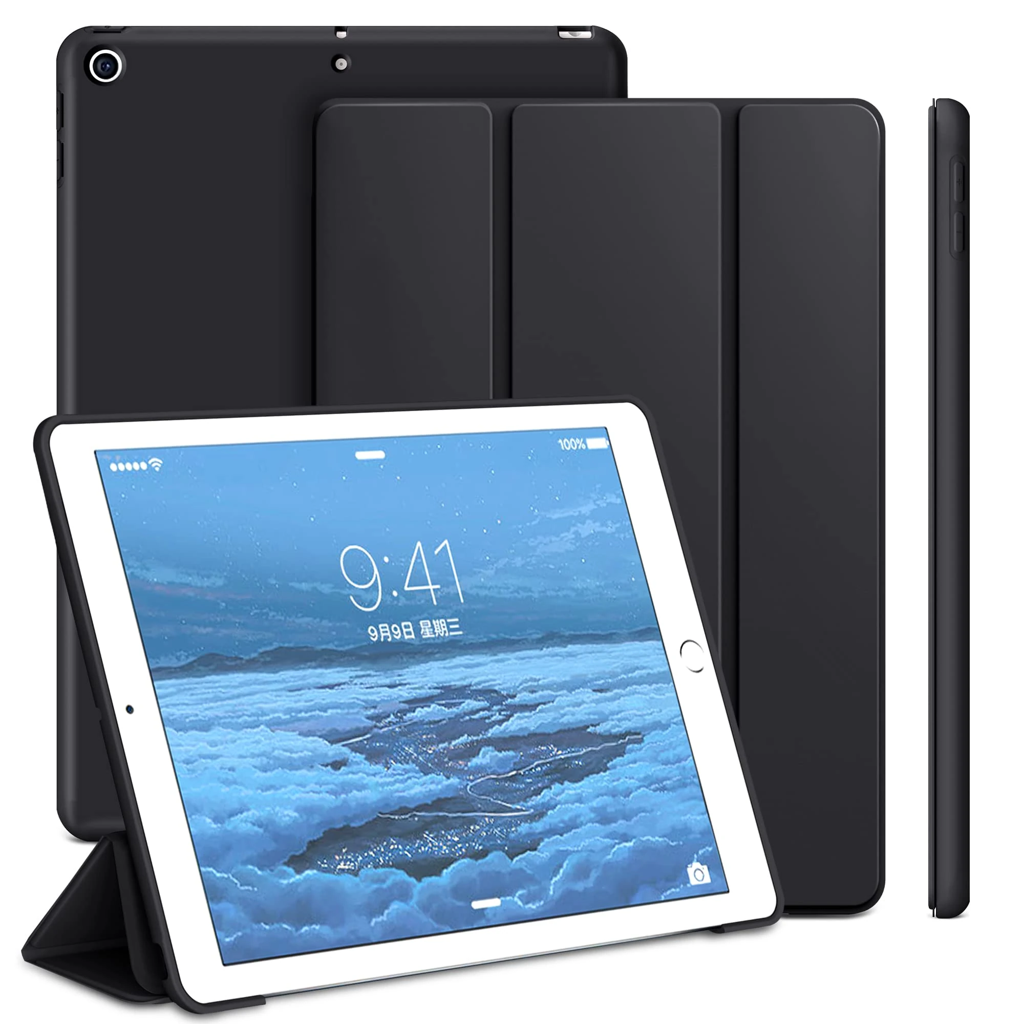 ProtUTab iPad 10.2 Case, Auto Wake & Sleep iPad 9th Generation, Slim Triple Stand Case for iPad 8th Generation (2020) & 7th Generation