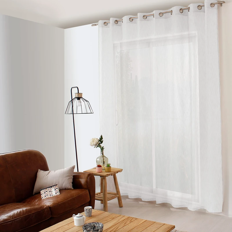 Enjoy Home Maya Net Curtain 300 x 240 cm White with 16 Silver Metal Eyelets Diameter 4 cm Maya Range