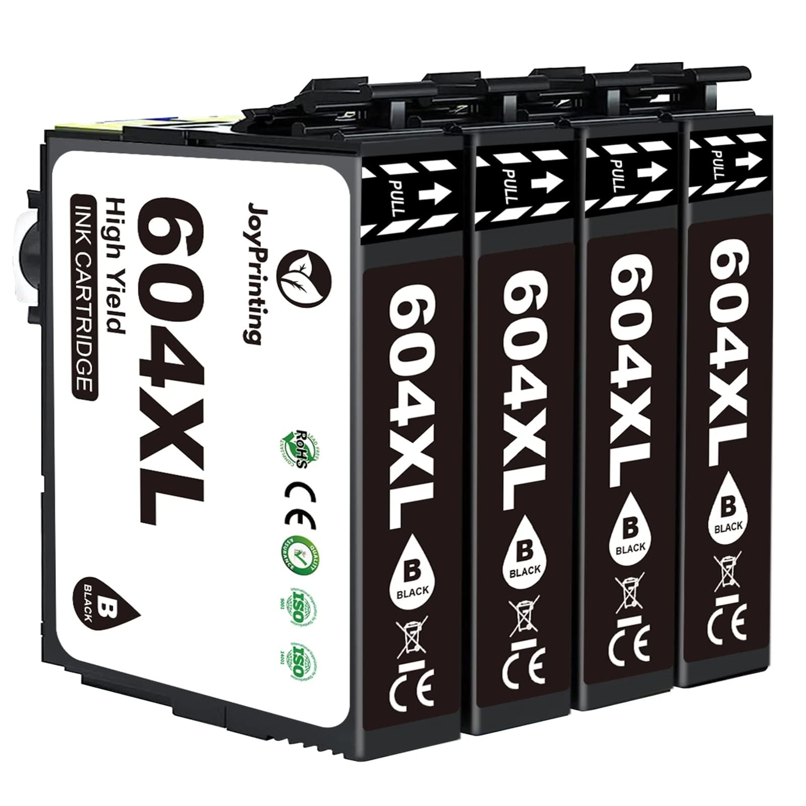 JoyPrinting 604XL Ink Cartridges Replacement for Epson 604 Ink Cartridges Black for Epson Expression Home XP-2200 XP-2205 XP-3200 XP-3205 XP-4200 XP-4205 WF-2910 WF-2930 WF-2935 WF-2950 (4 Black)