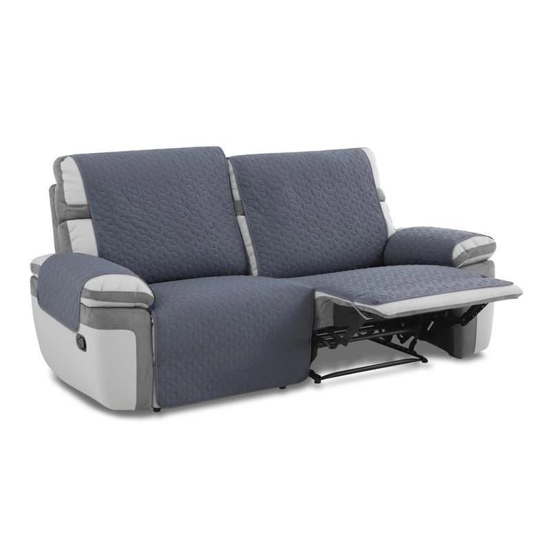 MAXIFUNDAS FUNDAS DE SOFA & CHAISE LONGUE -Relax 3 Seater Sofa Cover Slam, Grey Salvasofá Liquid Repellent and with Non-Slip Backing.