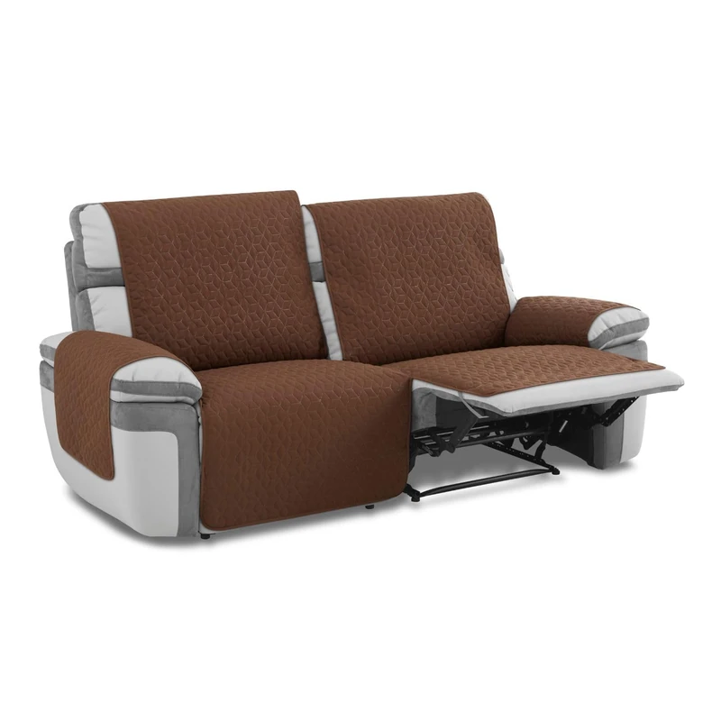MAXIFUNDAS FUNDAS DE SOFA & CHAISE LONGUE -Relax 3 Seater Sofa Cover Slam, Brown. Salvasofá liquid repellent and non-slip backing.