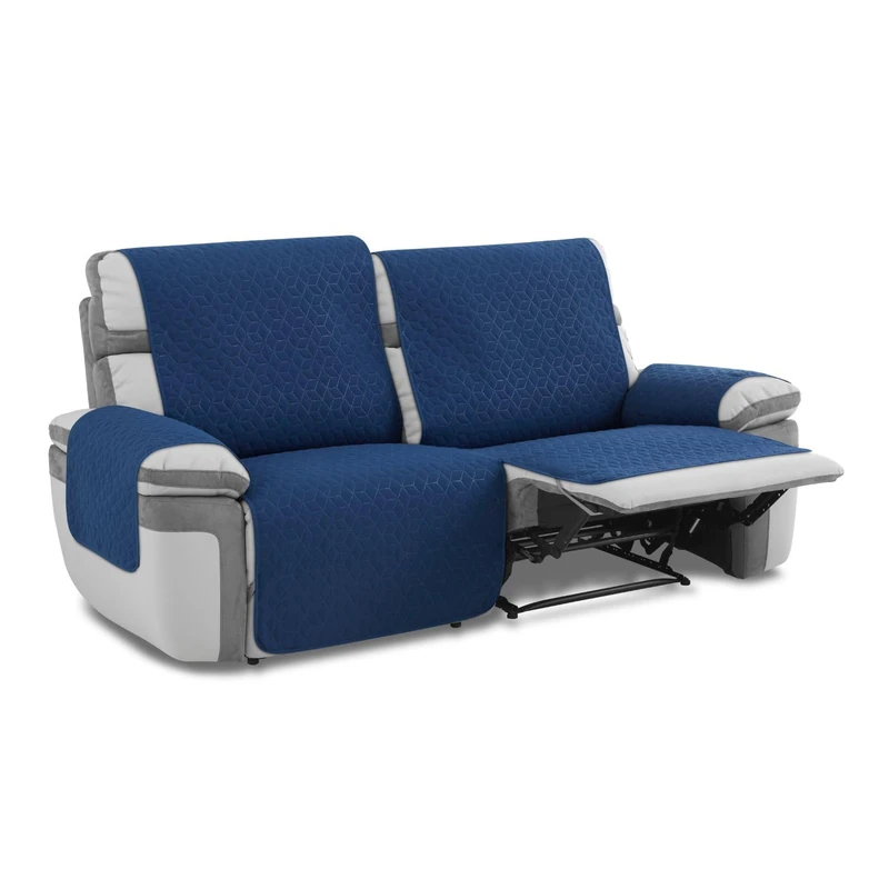 MAXIFUNDAS FUNDAS DE SOFA & CHAISE LONGUE -Relax 2 seater sofa cover Slam, Blue Sauvasofá liquid repellent and with non-slip backing.