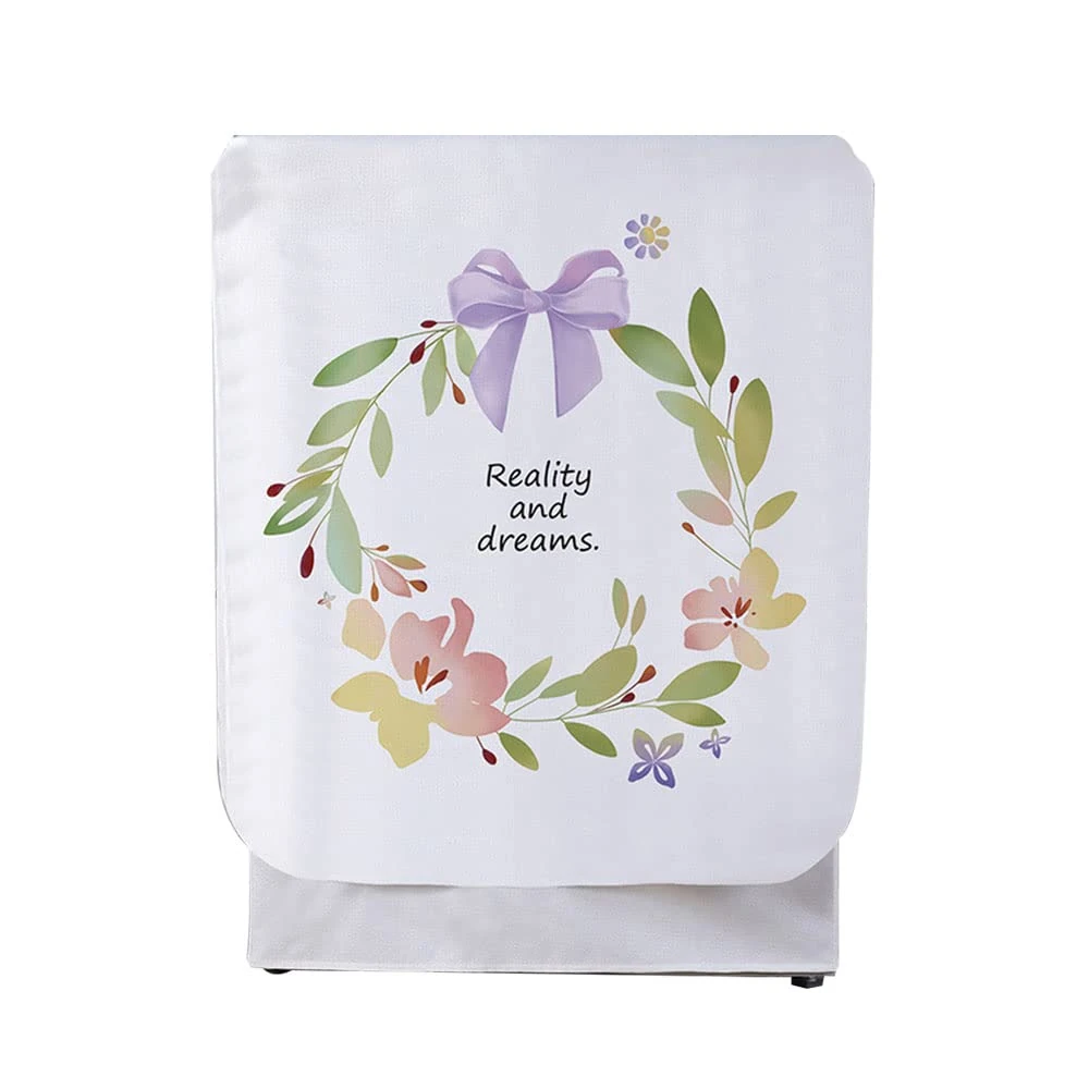 Odot Washer Dustproof Cover Front Load, Washing Machine Dryer Protector Sunscreen Waterproof Tumble Dryer Case Protective Cover for Most Front Loadi (purple bow,L-capacity 9-12kg)