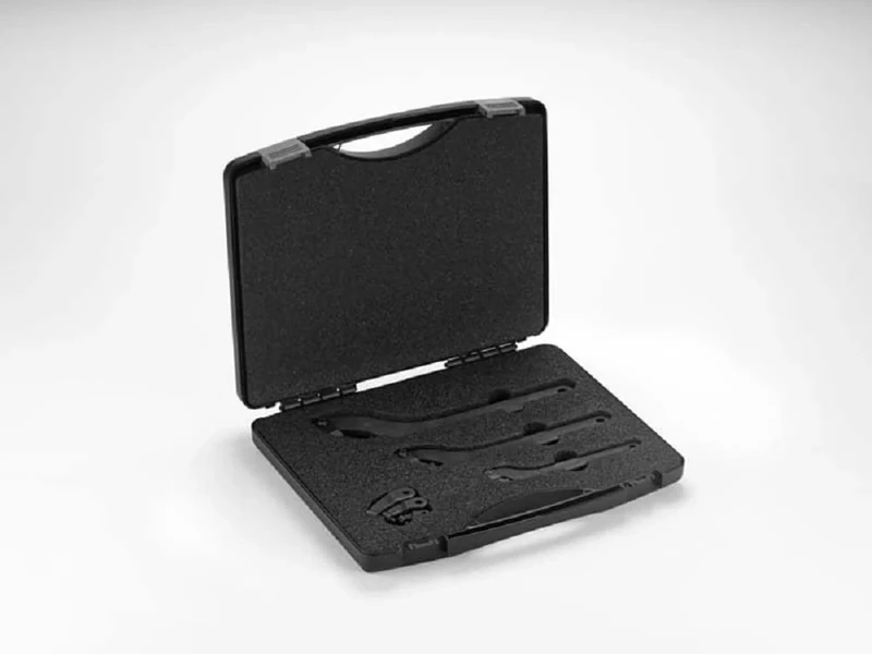 AMF Articulated Hook Wrench (Wrench with Nose for Slot Nuts Set 35-155 mm, 6 Pieces Including Carry Case, DIN1804, DIN981, DIN1816, Hook Wrench) 567414