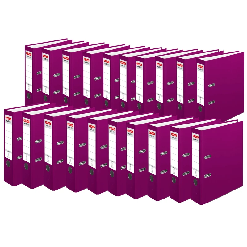 Herlitz maX.File Protect 50011858 Folder A4 8 cm with Insert Spine Label BlackBerry Pack of 20