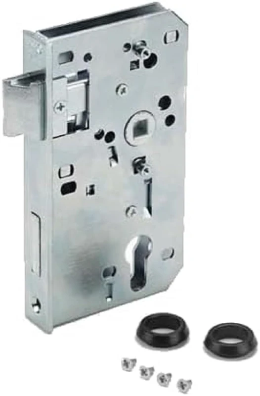 AMF 567276 Replacement 140U Case 40 mm, Backset 60 mm, Galvanised Steel Mortice Lock, Reversible Latch Head, 3 mm Protruding, Prepared for Profile Cylinders, Silver