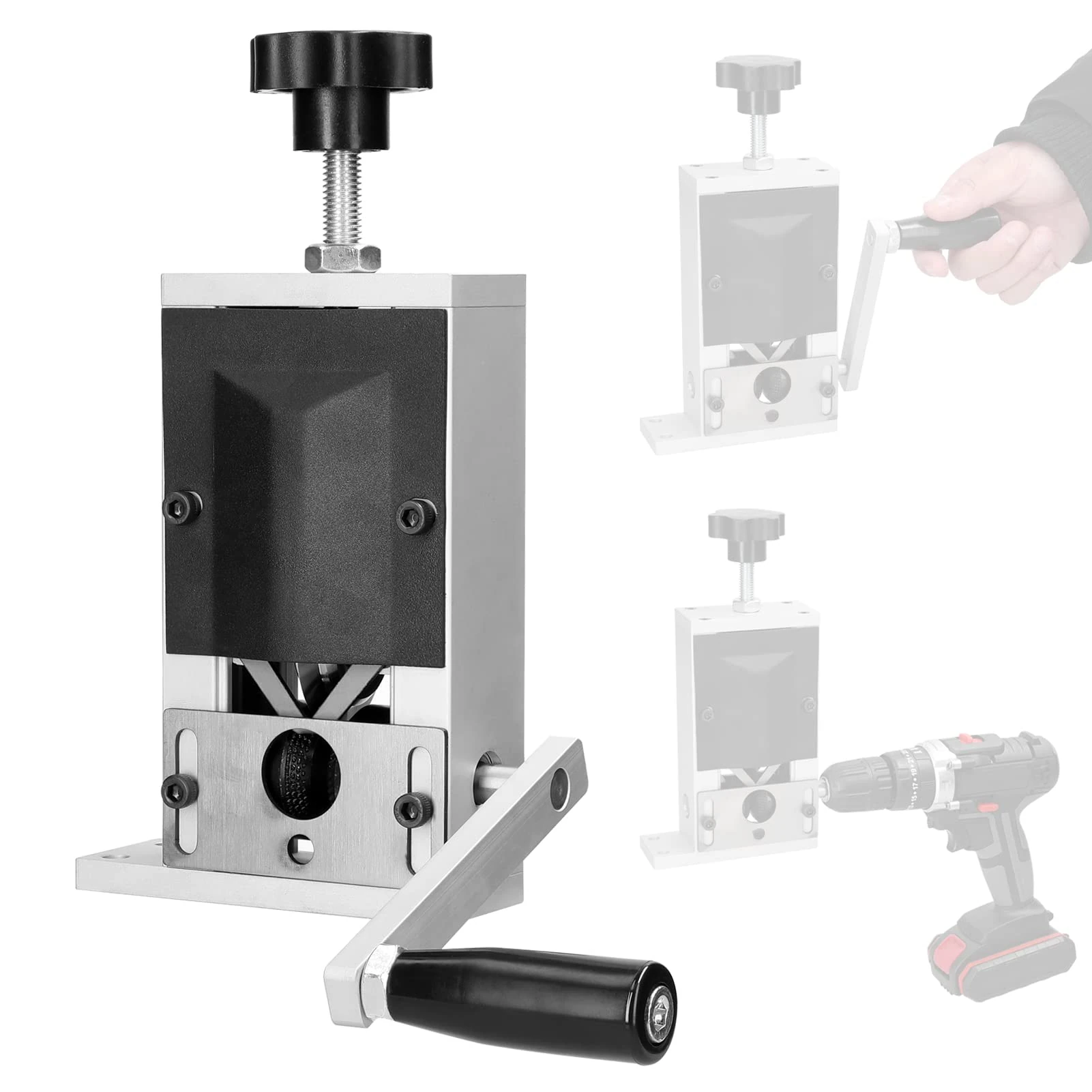 Wire Stripping Machine, Weytoll Aluminum Alloy Manual Wire Stripperfor 2-15mm Cable,Machine Scrap Cable Stripper,with Hand Crank,Use Electric Drill