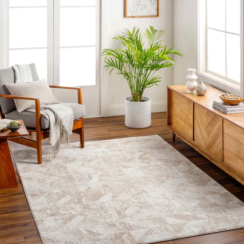 Livabliss Royalty Omice Abstract - Scandi Area Rugs Living Room 200x275 cm, Dining, Kitchen - Neutral, Abstract Patterned Rugs, Boho Style, Easy Care Pile - Large Rug, Ivory, Tan, Grey