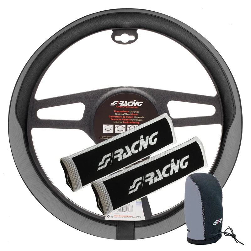 SIMONI RACING Cover Interior Set 0002 Interior Kit Composed of steering wheel cover, knob cover and belt cover - Image 1