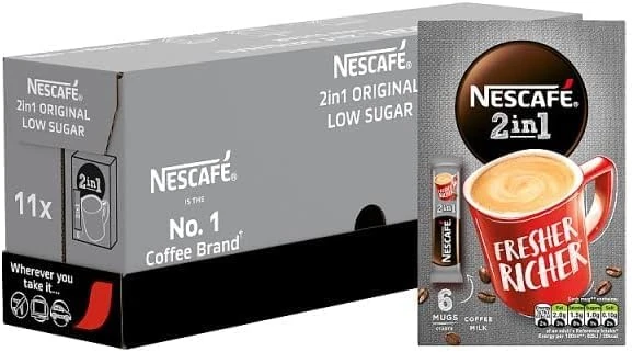 Necafe 2in1 11 boxes (each box = 6x10g) 660g Low Sugar sold by Krishna Stores Ltd 66 sachets