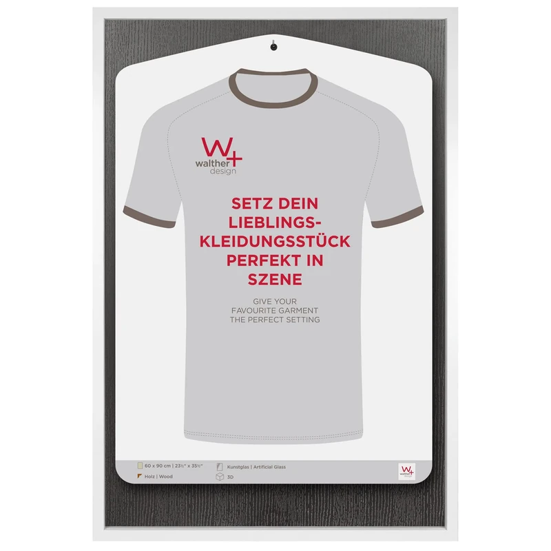 walther design Stockholm EA690W Picture Frame, Jersey Frame with Art Glass, 60 x 90 cm, White