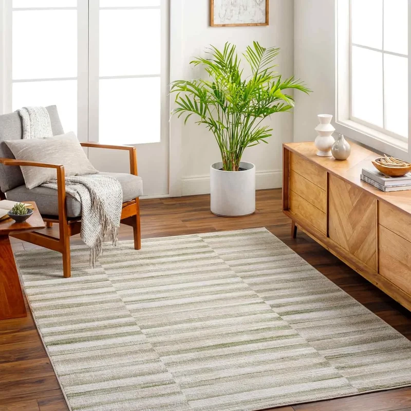 Livabliss Lipnik Geometric Rug - Scandi Area Rugs Living Room 160x213 cm, Dining, Kitchen - Neutral, Abstract Patterned Rugs, Boho Style, Easy Care Pile - Large Rug, Ivory, Tan, Olive, Taupe