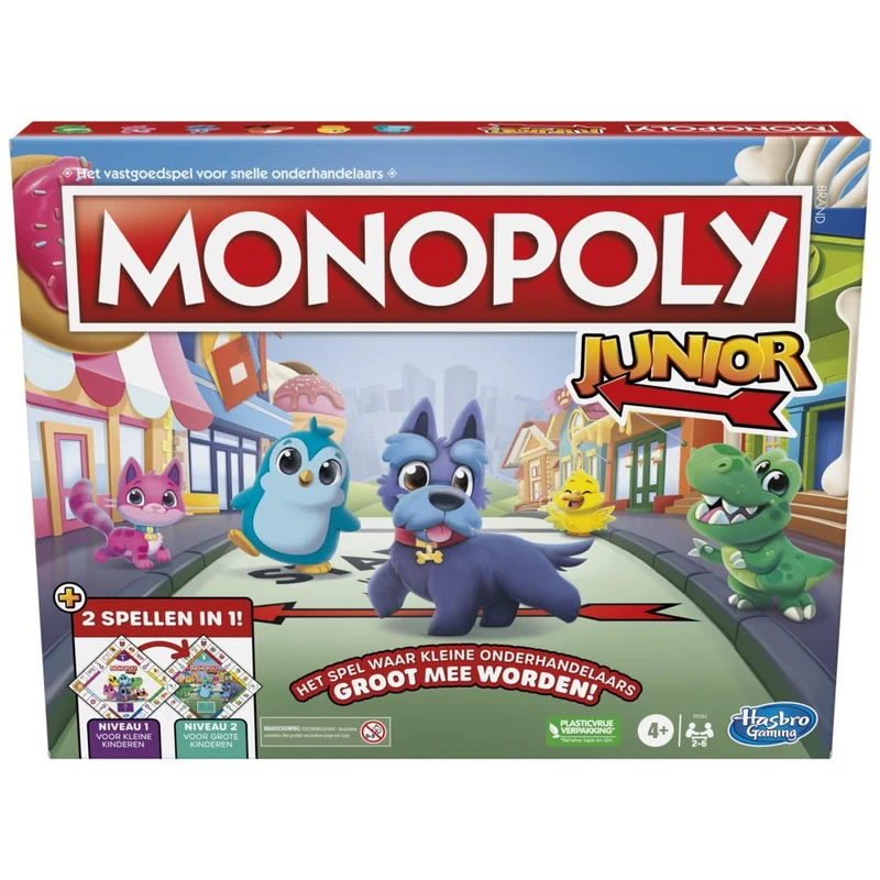 Monopoly Junior - 2-in-1 Double-Sided Board Game for Kids