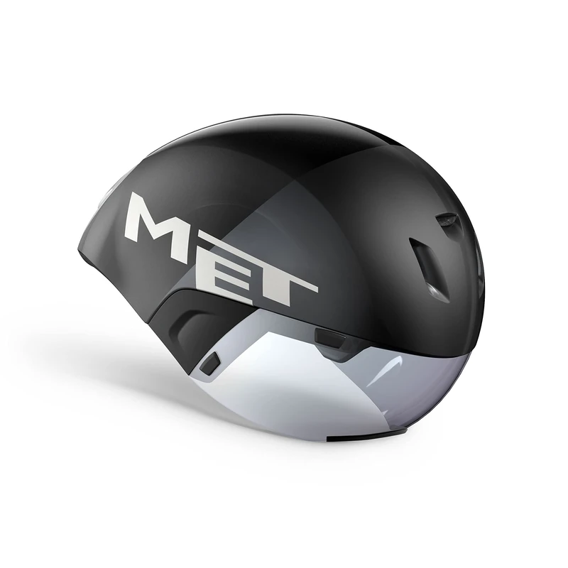 MET - Codatronca Road Cycling Helmet in Black / Silver Size Small (52-56 cm)