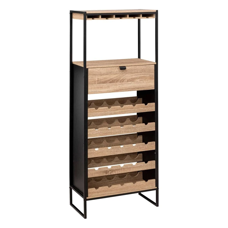 5 five simply smart Aliaj Bar Furniture x25 Bottles Natural Oak Effect