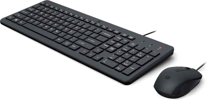 HP 150 Wired Mouse and Keyboard Combo | 1600 DPI | Ergonomically Designed and Quiet Performance | F12 Functions | LED Indicators | USB-A Connection