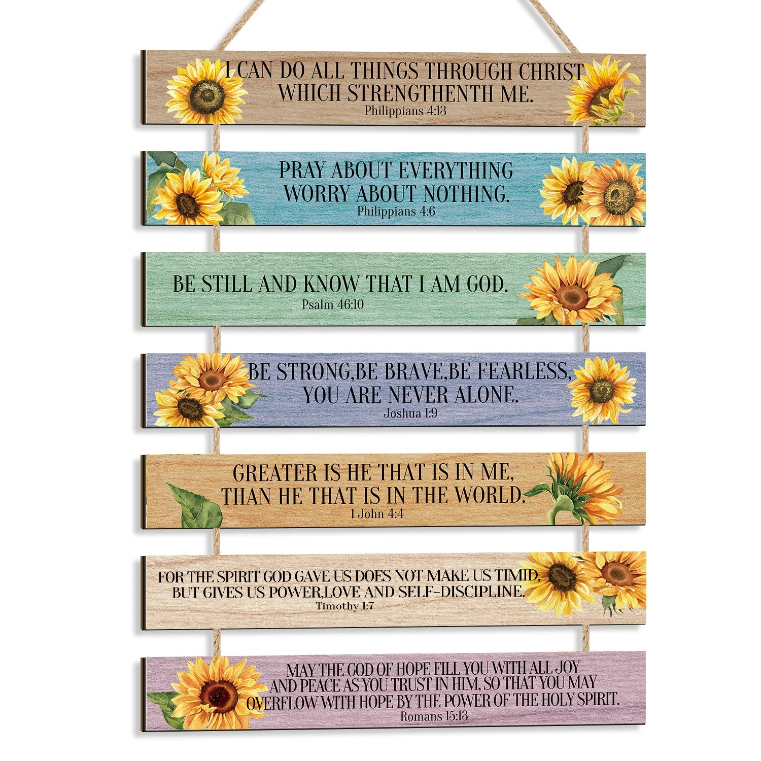 HPNIUB Religious Christian Gifts for Women Men,Sunflower Bible Verse Wall Art Motivational Inspirational Quotes Wall Art,Farmhouse Bible Accessories for Home,Kitchen,Office Decor