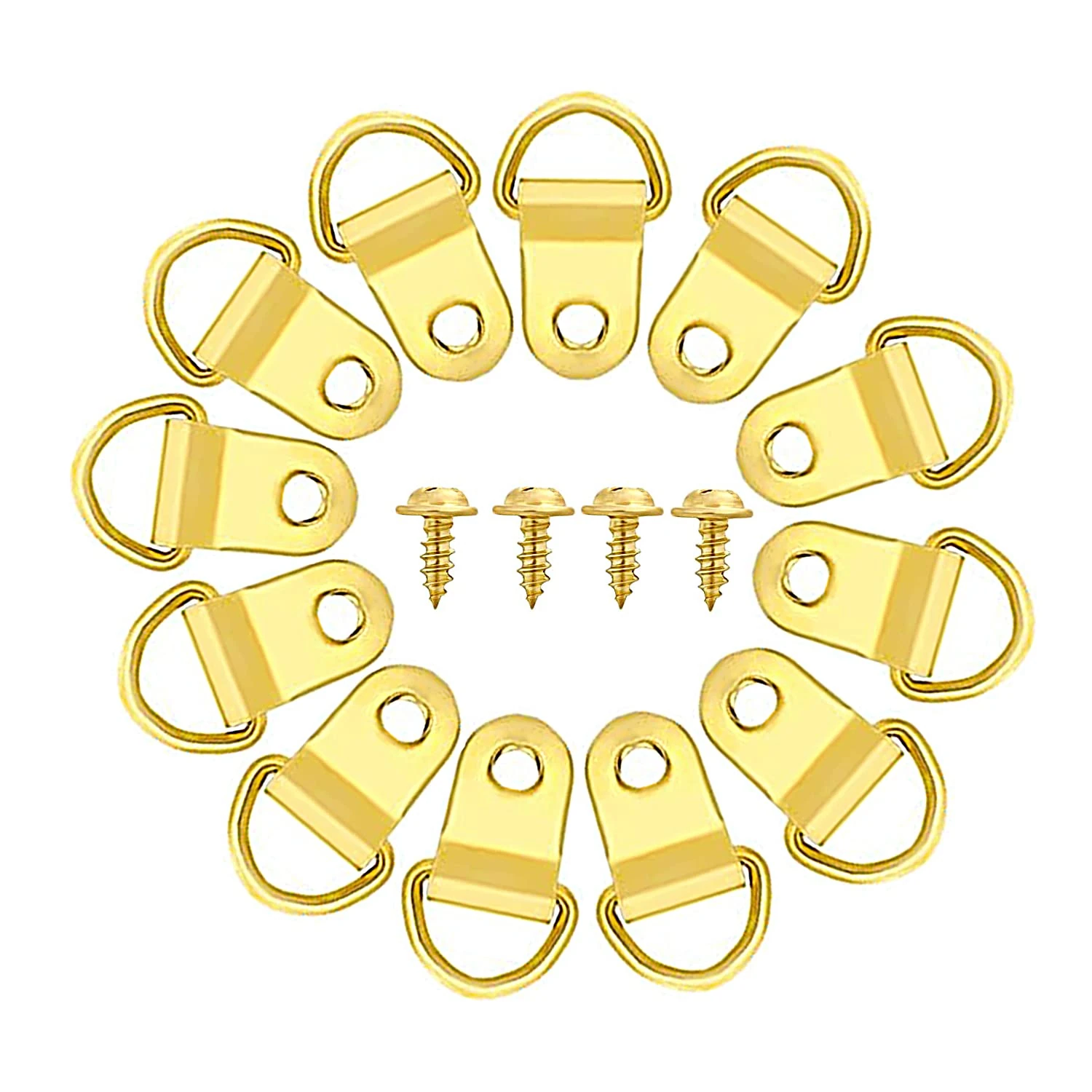D Rings for Picture Hanging 71Pcs D Ring Picture Hangers D Rings Hangers Canvas Hook Wall Bracket Hanger with Screws Wrench be Used for Indoor and Outdoor.