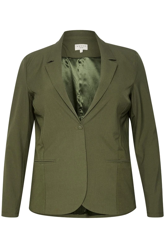 Kaffe Curve Plus-Size Women's Blazer Long Sleeves Single Button Front Pockets, Grape Leaf