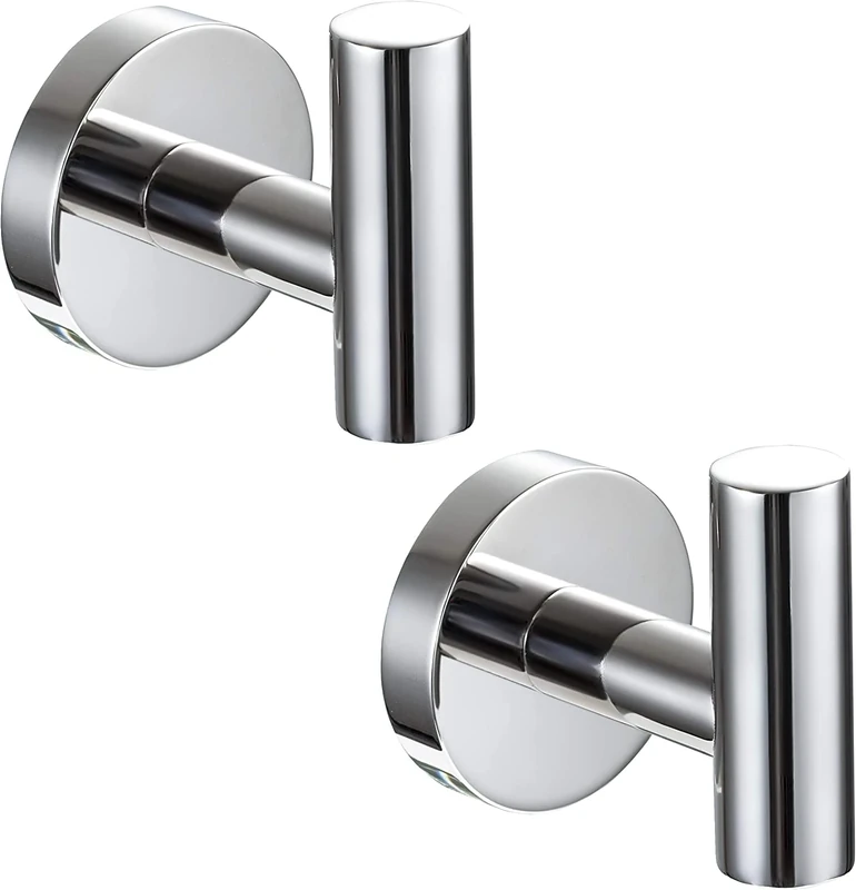YUET 2-Pack Heavy-Duty Bathroom Towel Hook - 10kg Capacity, Chrome