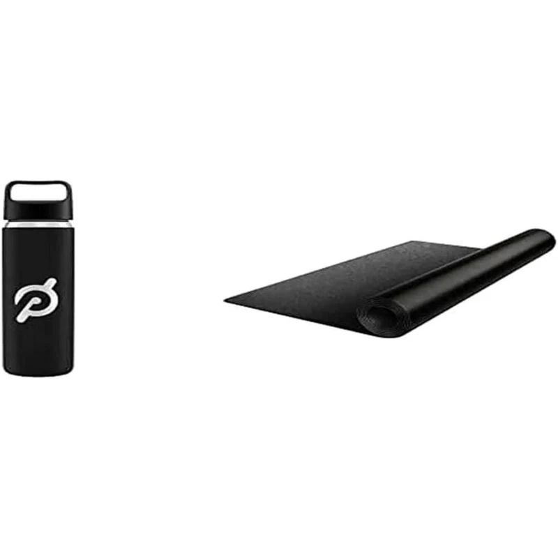 Peloton Glass Water Bottle 16 oz Bike Mat Bundle