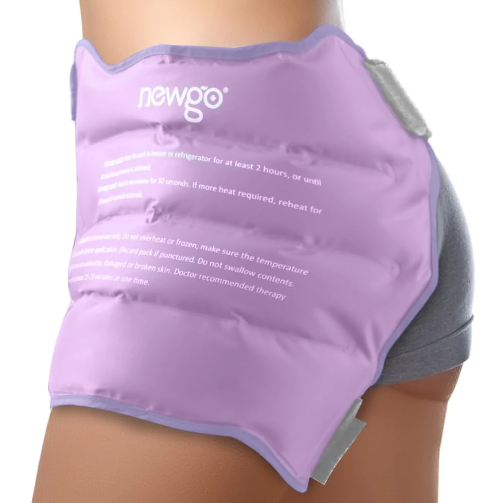 NEWGO Hip Ice Pack Wrap Reusable Hip Cold Pack for Hip Bursitis, Hip Replacement Surgery, Hot Cold Therapy Gel Ice Pack for Hip Flexor Pain, Swelling, Sports Injuries (Purple)