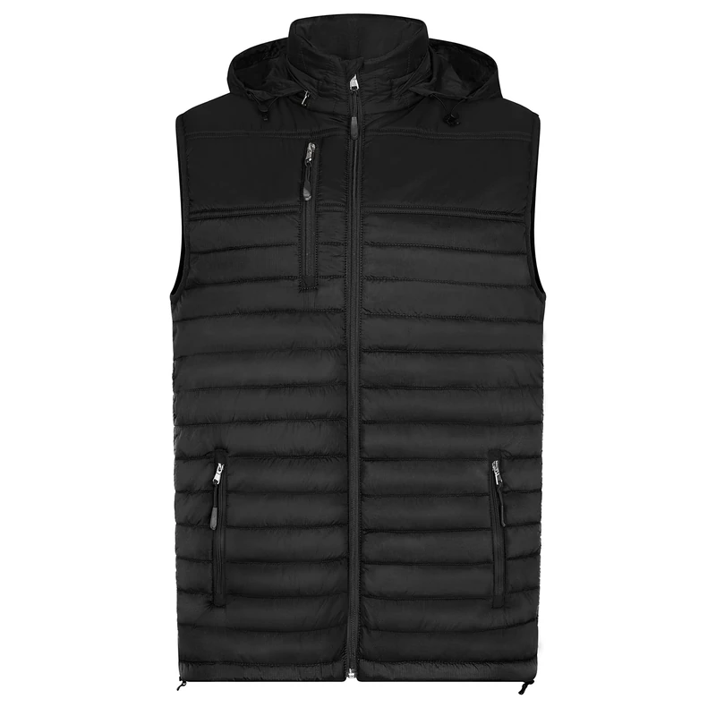 HRM Men's 1301 Hooded Performance Body Warmer I Fair Trade Outdoor Vest 100 g/m² I Made from 100% Light & Robust Polyamide, red, S